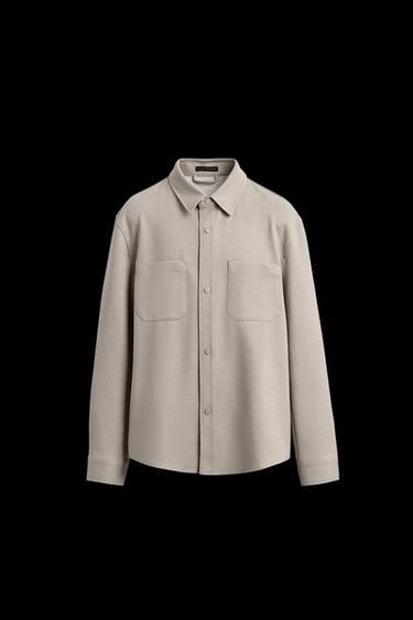 COMFORT TEXTURED OVERSHIRT - Sand by Zara
