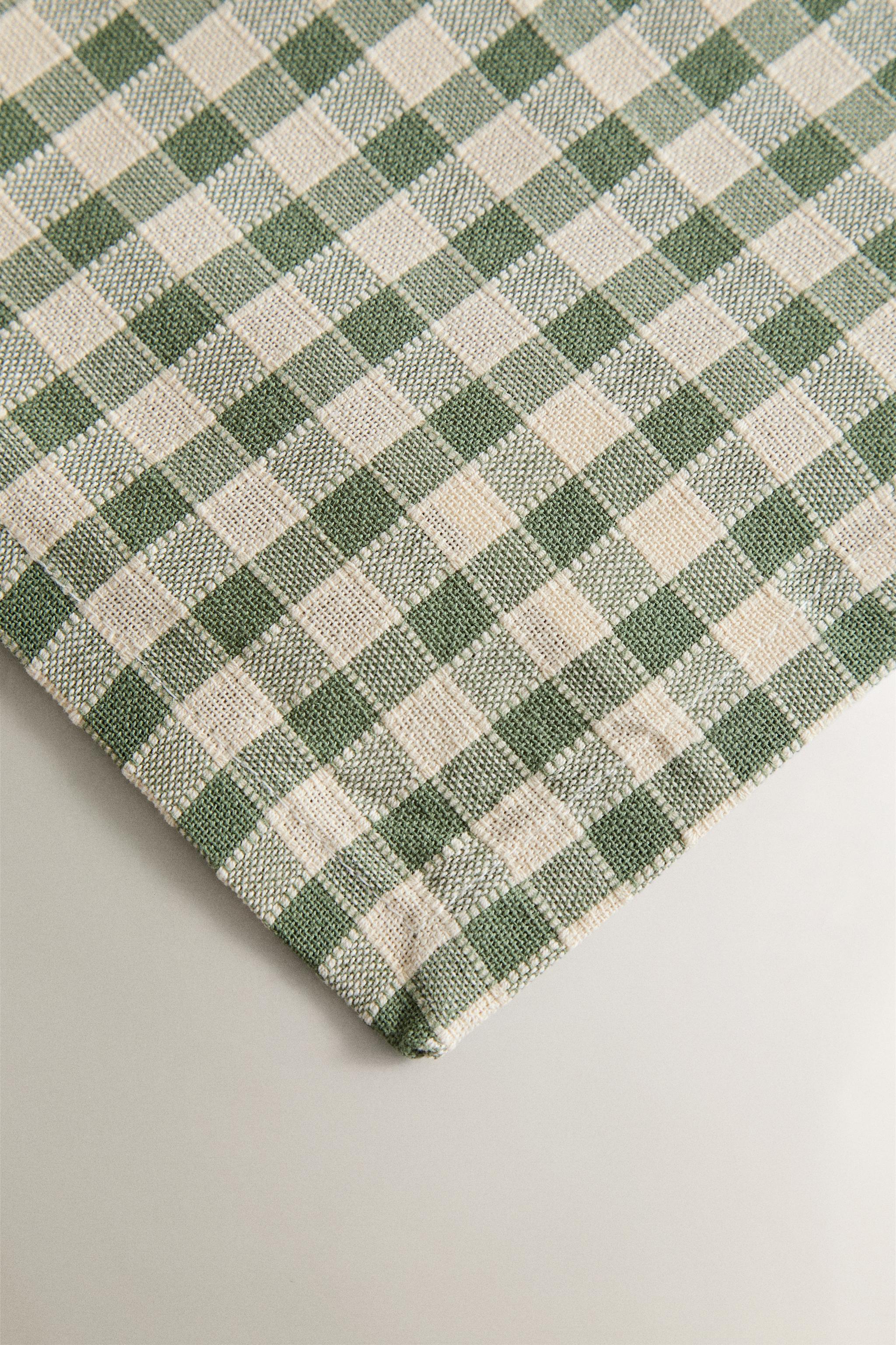 Zara CHECKED TABLECLOTH WITH TOPSTITCHING — фото 3