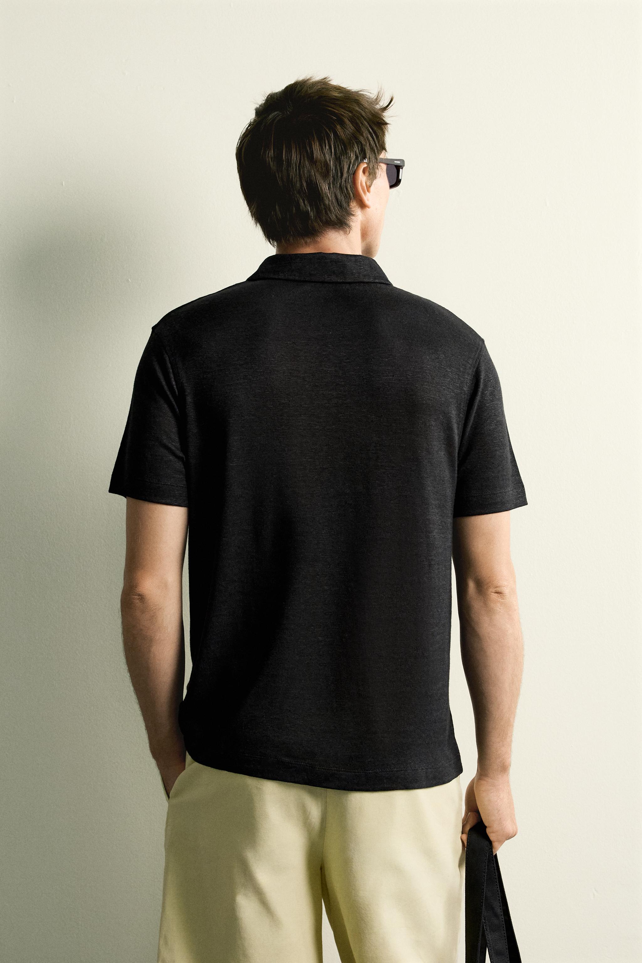 HEMP-VISCOSE REGULAR FIT POLO SHIRT