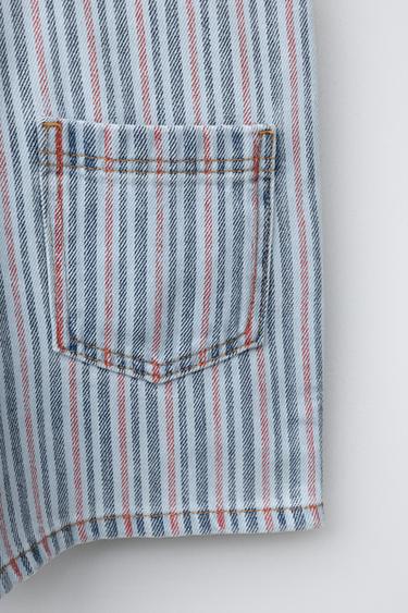 SALOPETTE COURTE EN JEAN À RAYURES - rayures de Zara - Image 3
