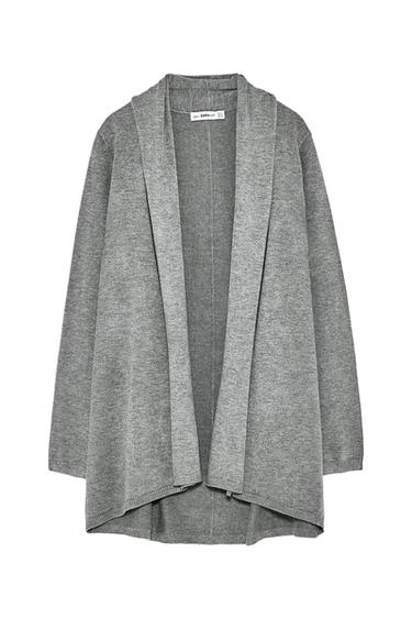 DRAPED NECK CARDIGAN