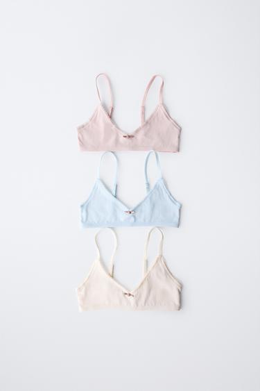 9-14 TUỔI/ SET 3 ÁO LÓT ĐÍNH HOA - Nhiều màu từ Zara