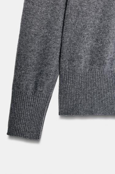 100% WOOL OVERSIZE JUMPER - Grey by Zara - Image 6