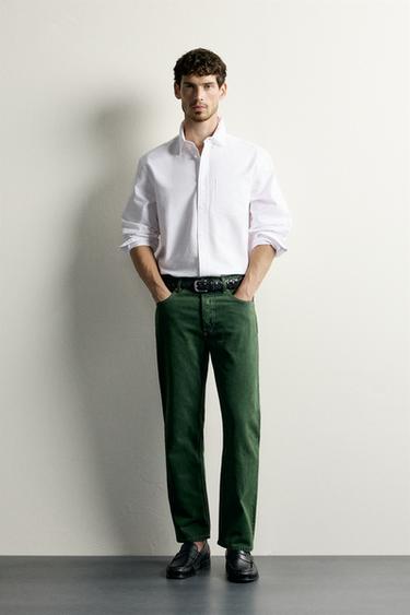 Zara 常規版型牛仔褲 - 綠色 - 圖片 0