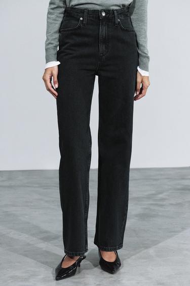 JEANS ZW COLLECTION STRAIGHT FIT TIRO ALTO - Negro de Zara