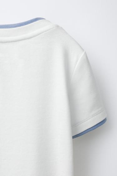 T-SHIRT DOUBLE AVEC MODAL - Blanc de Zara - Image 3