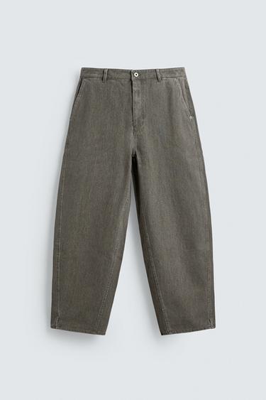 QUẦN DÁNG BALLOON FIT - Màu xám/Xanh dương từ Zara