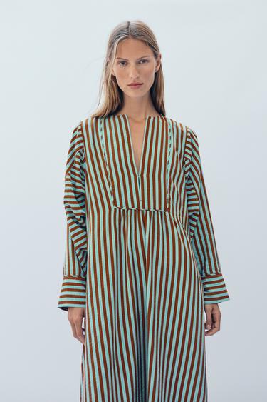 ROBE CAFTAN À RAYURES ÉDITION LIMITÉE - rayures de Zara - Image 1
