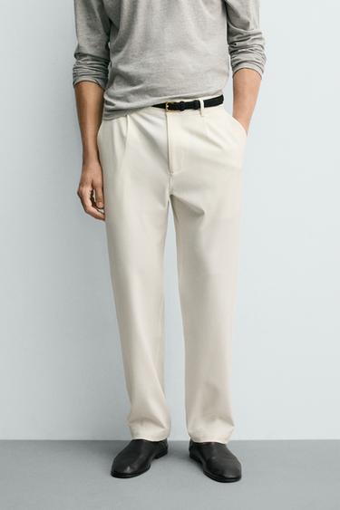 PANTALON STRAIGHT FIT CONFORT - Blanc cassé de Zara - Image 1