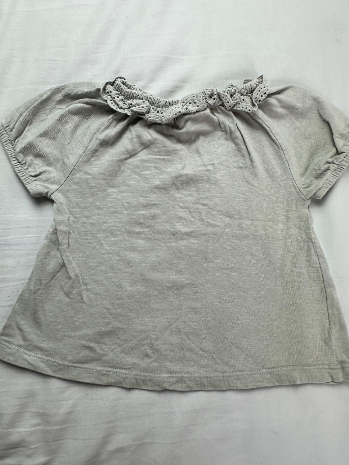 SHIRT WITH EYELET COLLAR AND BALLOON SHORT SLEEVE. - Image 3