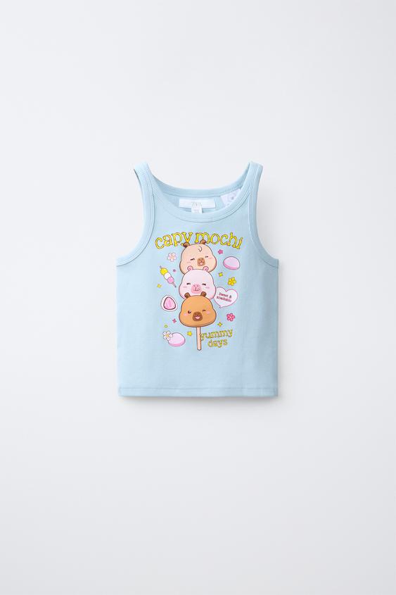CAMISETA RIB CAPIBARA CAPYFUN © - Azul pastel de Zara - Imagen 0