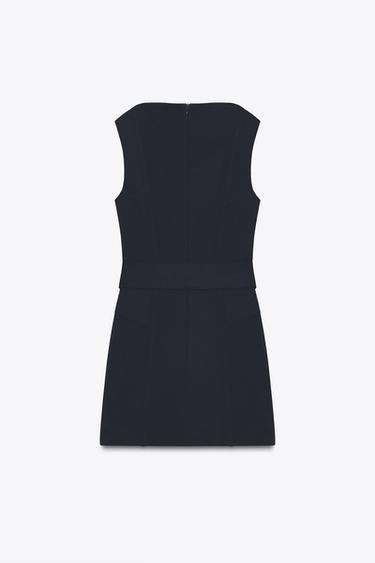 SHORT BELTED DRESS - Dark navy by Zara - Image 7
