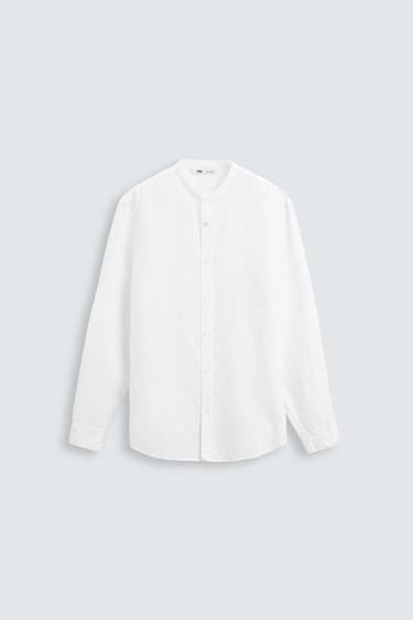 CAMISA LINO - ALGODÓN - Blanco de Zara
