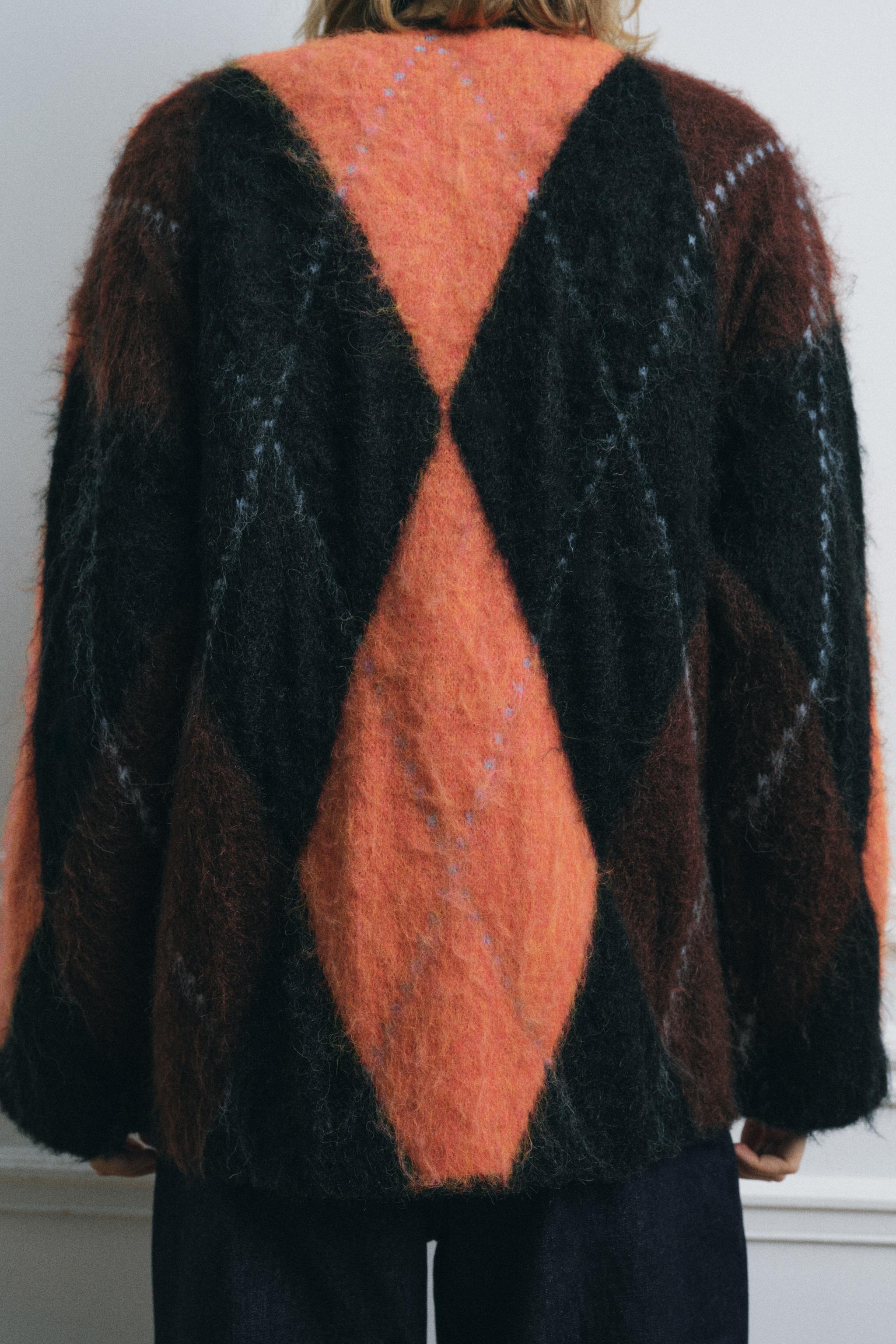 JACQUARD KNIT CARDIGAN - Brown | ZARA Ireland JACQUARD KNIT CARDIGAN - Brown | ZARA Ireland