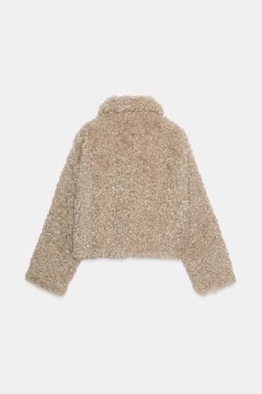 VESTE EFFET FOURRURE AVEC BRANDENBOURGS - Marron clair de Zara - Image 7