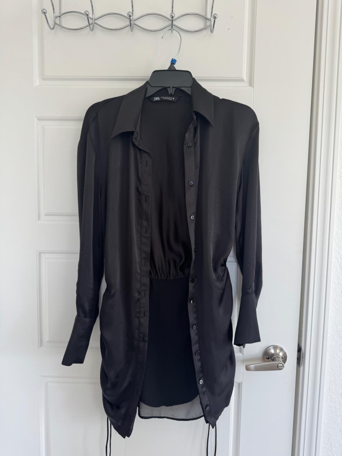 DRAPED SATIN EFFECT DRESS - Image 2