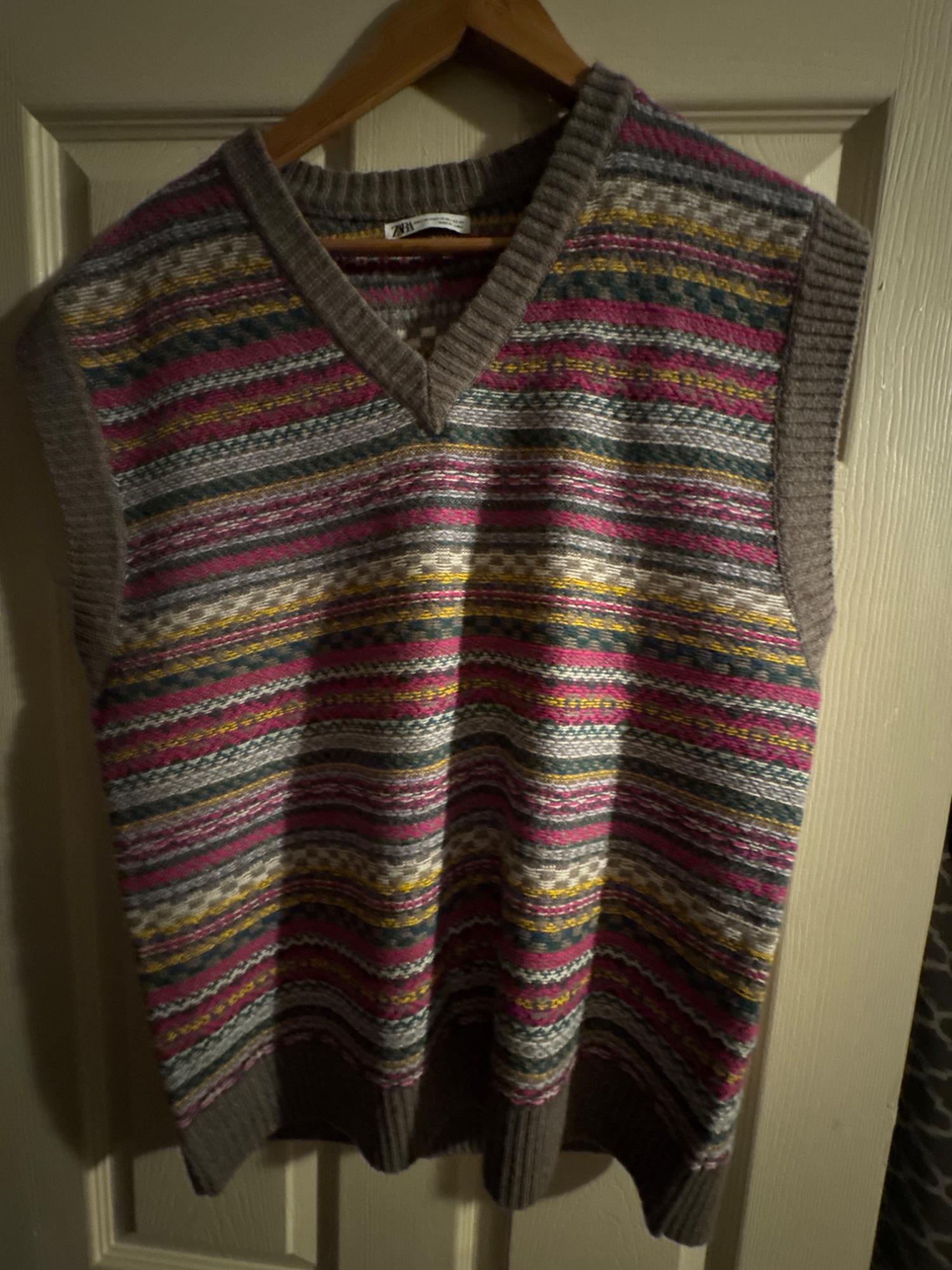 JACQUARD KNIT VEST SECOND HAND | Zara Preowned
