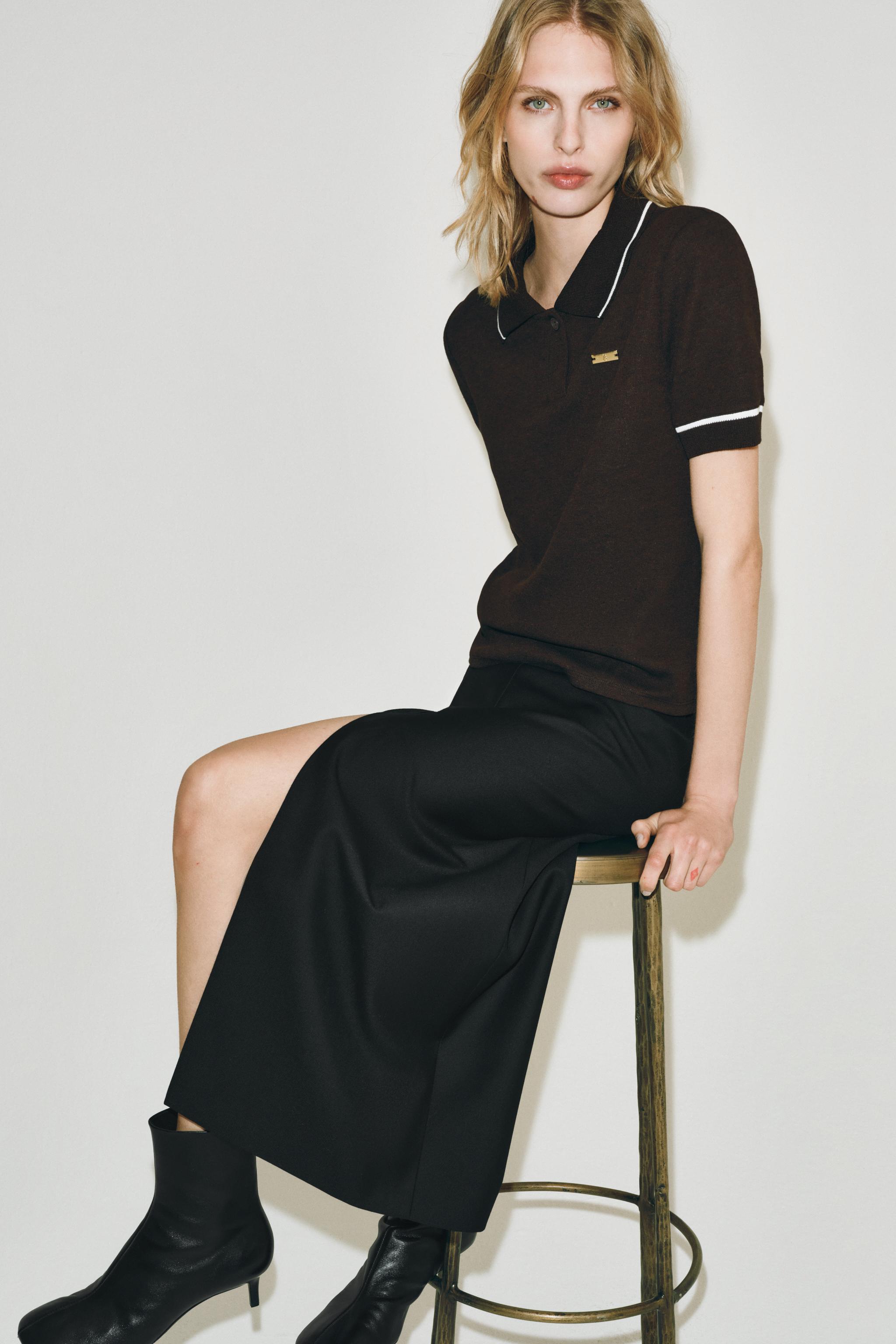 Contrast Trim Polo Shirt Za by Zara