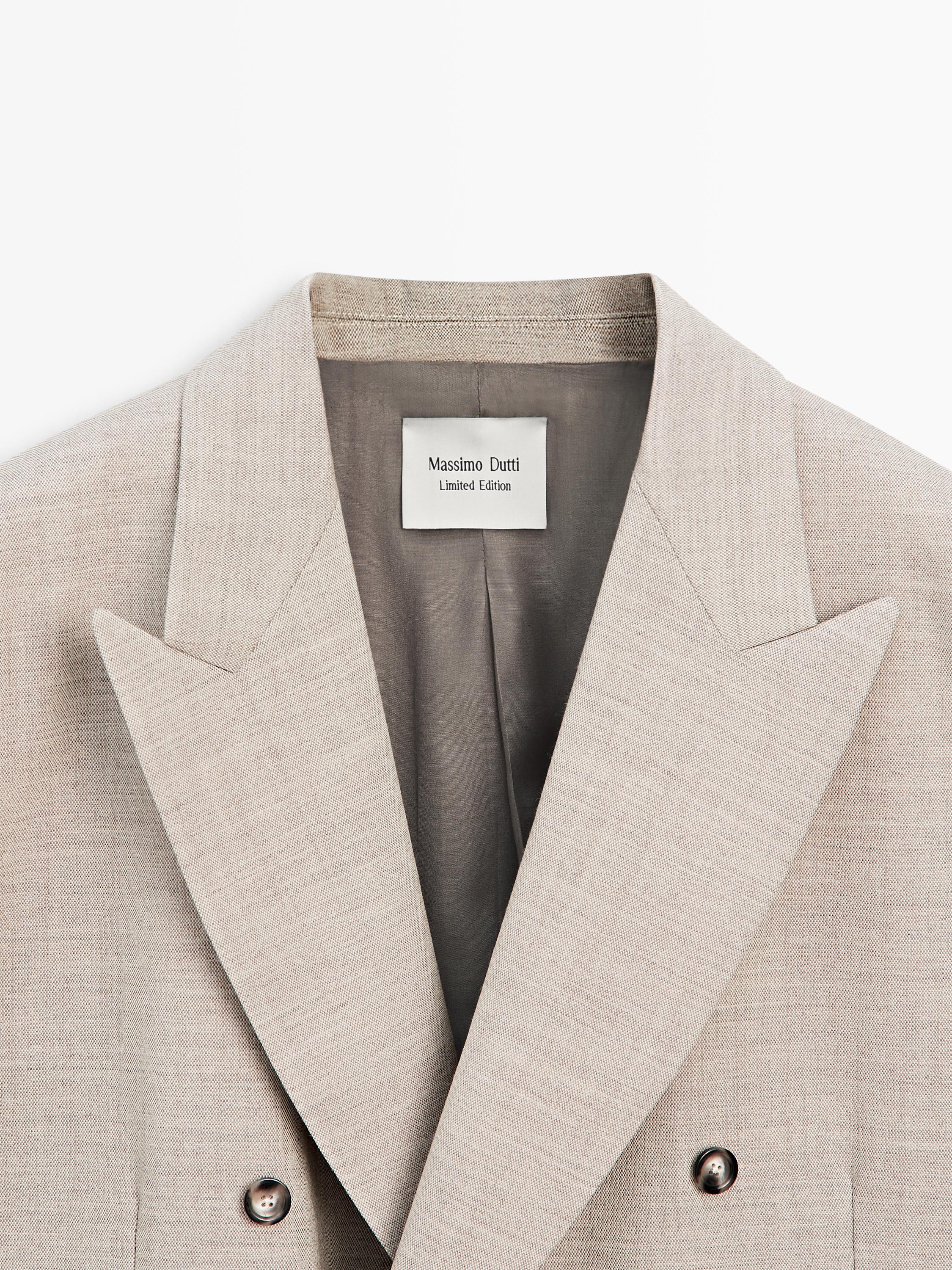 Blazer long croisé en laine