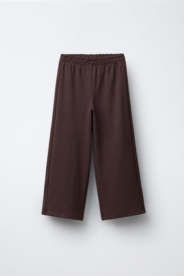 ENSEMBLE INTERLOCK SWEAT ET PANTALON LARGE - Marron de Zara - Image 3