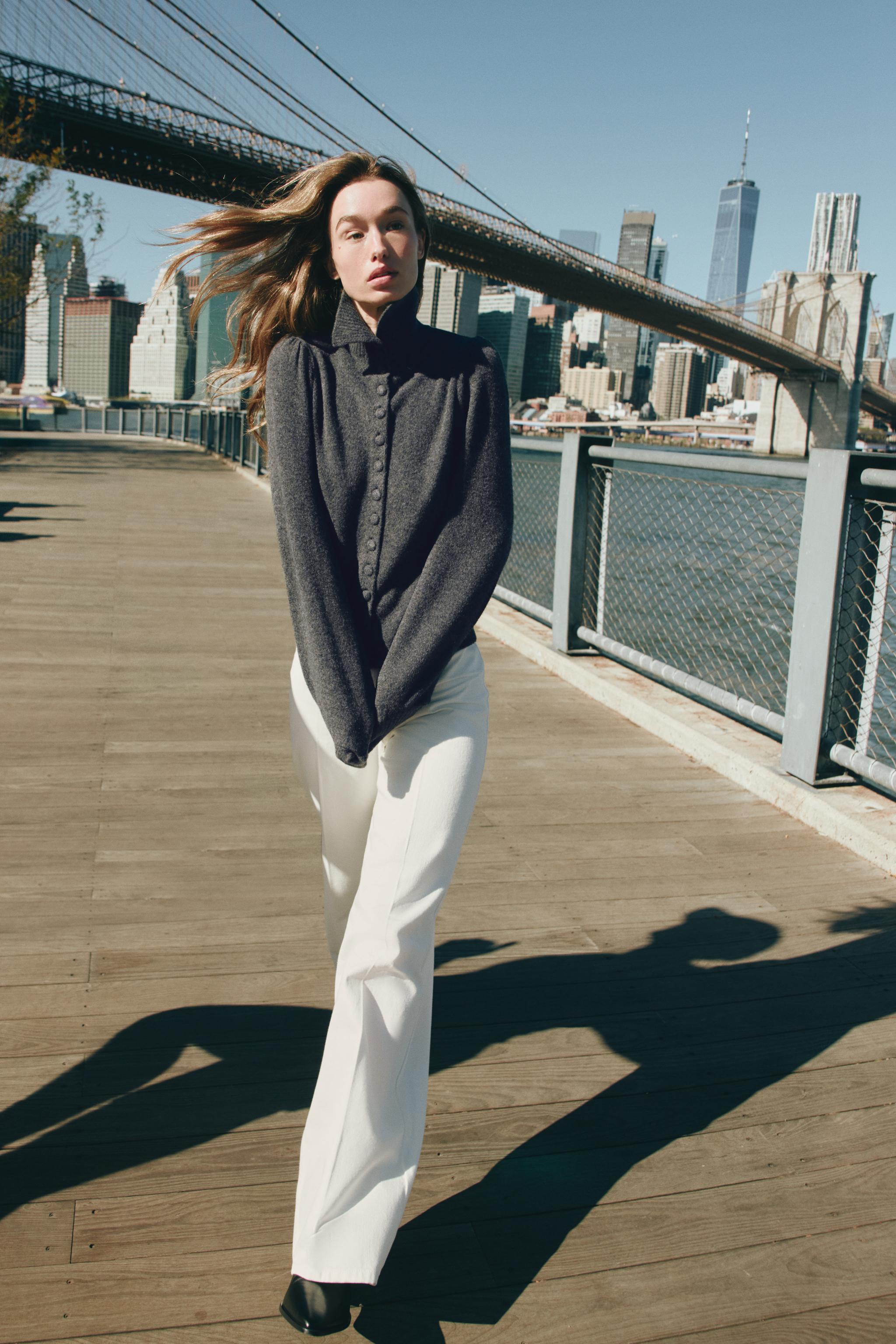 Cardigan With Puff Sleeves by Zara