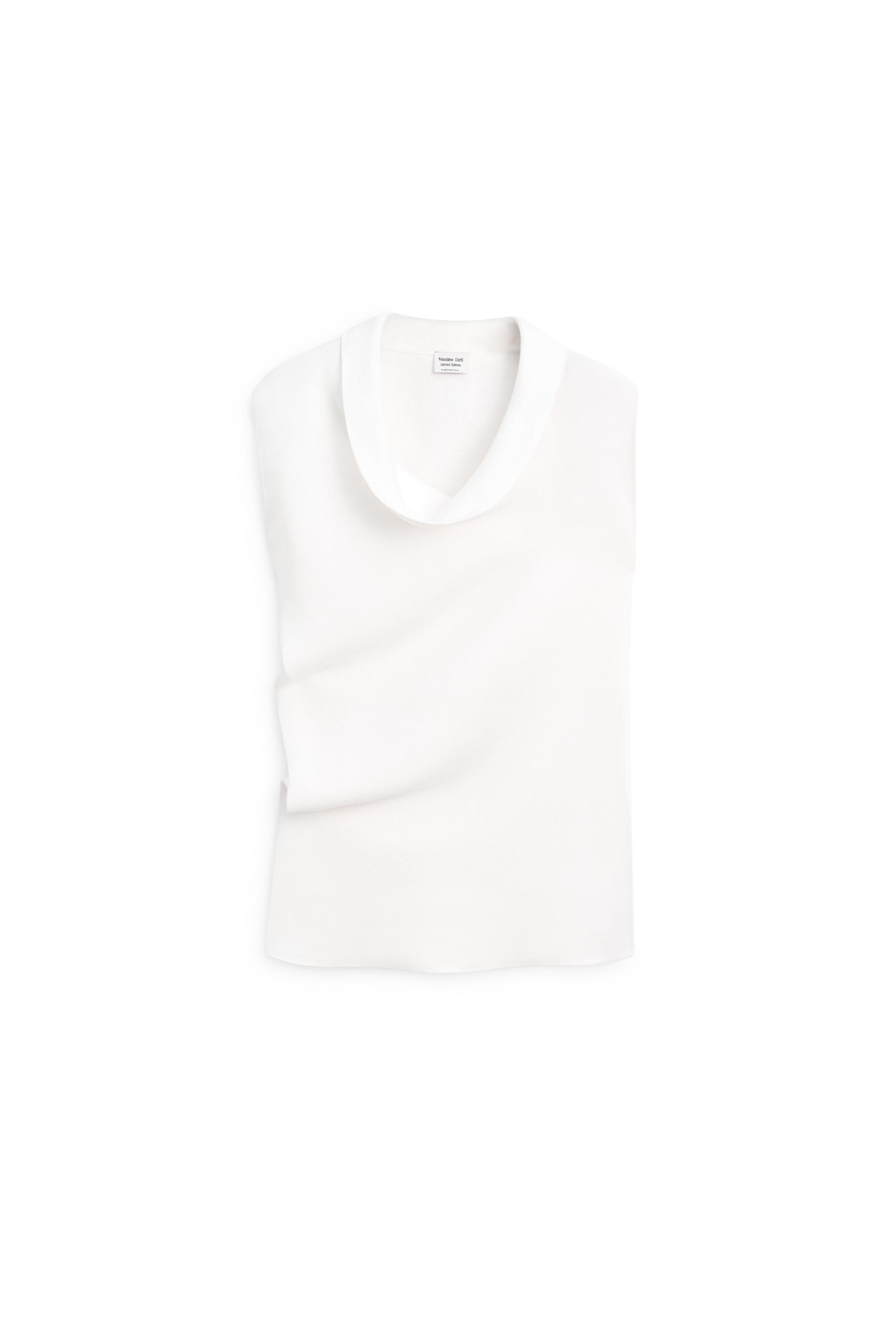 100% linen asymmetric top with cowl neck - LIMITED EDITION