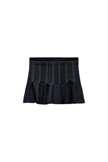 SKORT WITH CONTRAST TOPSTITCHING