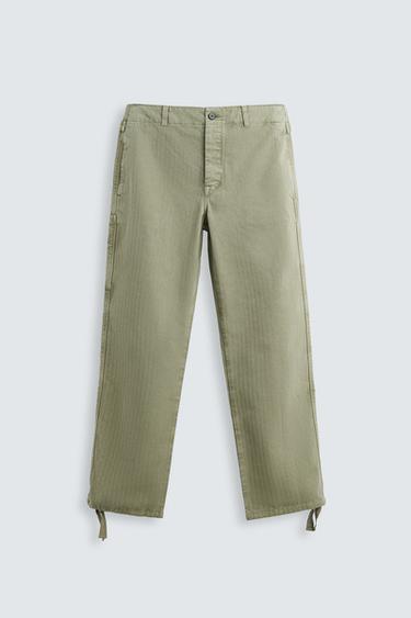 WASHED CARPENTER TROUSERS - mid khaki by Zara