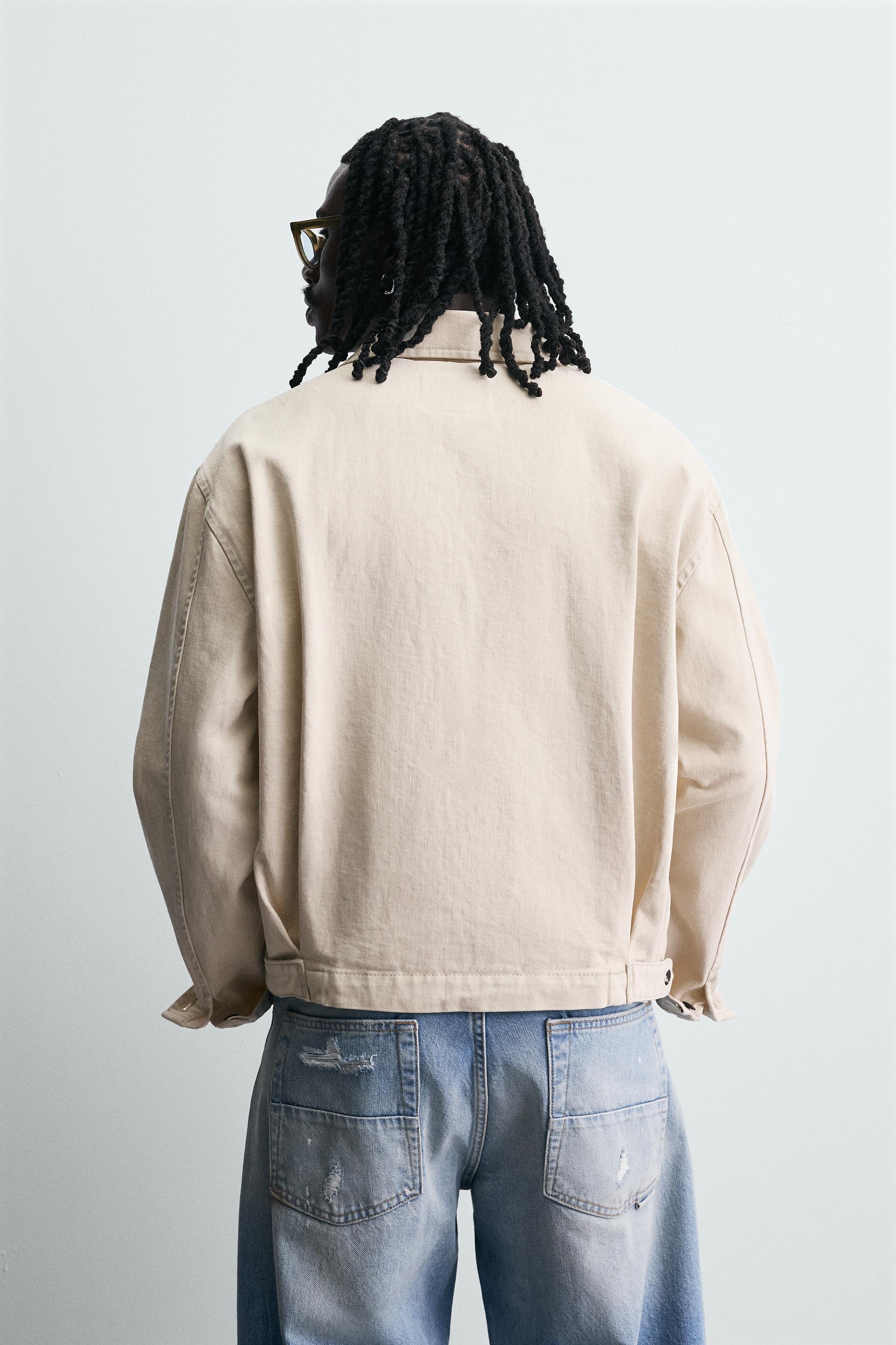 DENIM ZIP-UP JACKET - Sand | ZARA United States
