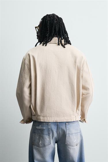 DENIM ZIP-UP JACKET - Sand by Zara - Image 2