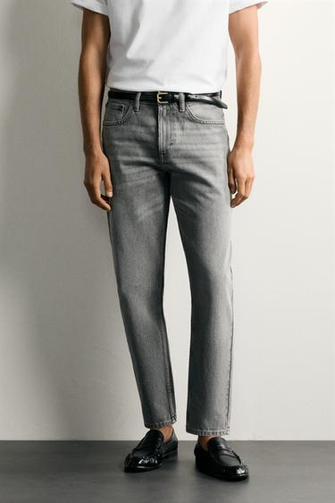 SLIM TAPERED FIT JEANS - Grey by Zara