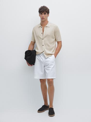 Zara Cable-knit overshirt - Ice - Image 0