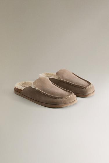 WARM LEATHER MOCCASINS - Taupe Grey by Zara - Image 2