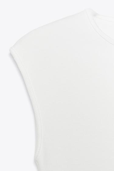 STRETCH RIB T-SHIRT - White by Zara - Image 5