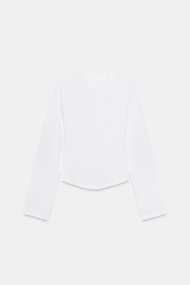 RAGLAN LONG SLEEVE T-SHIRT - White by Zara