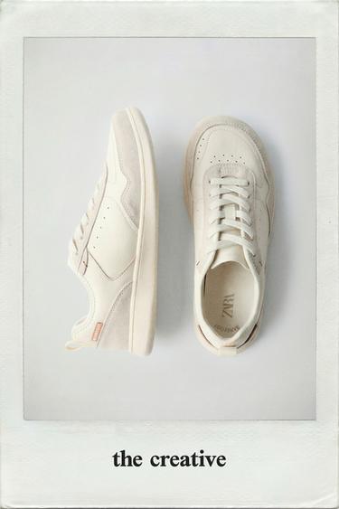 LEATHER BAREFOOT TRAINERS - Ecru White by Zara