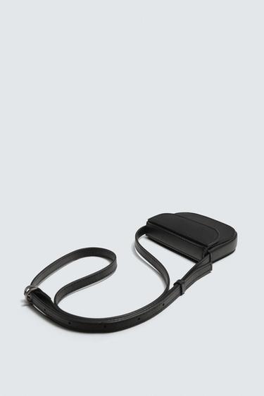 MINI LEATHER CROSSBODY BAG - Black by Zara - Image 1