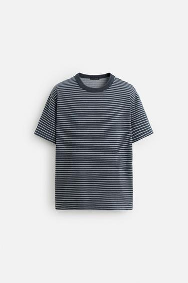 STRIPED JACQUARD SWEATSHIRT - Indigo by Zara