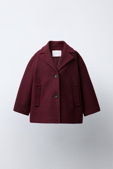 CLOTH COAT - Burgundy by Zara
