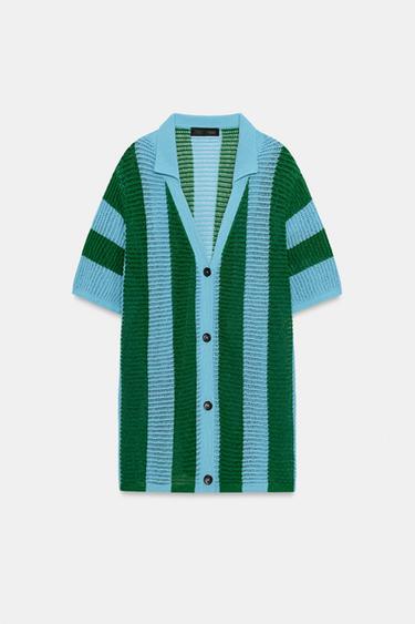 STRIPED KNIT POLO SHIRT - striped by Zara
