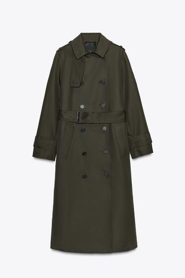 TRENCH CROISÉ DÉPERLANT ZW COLLECTION - Kaki foncé de Zara - Image 5