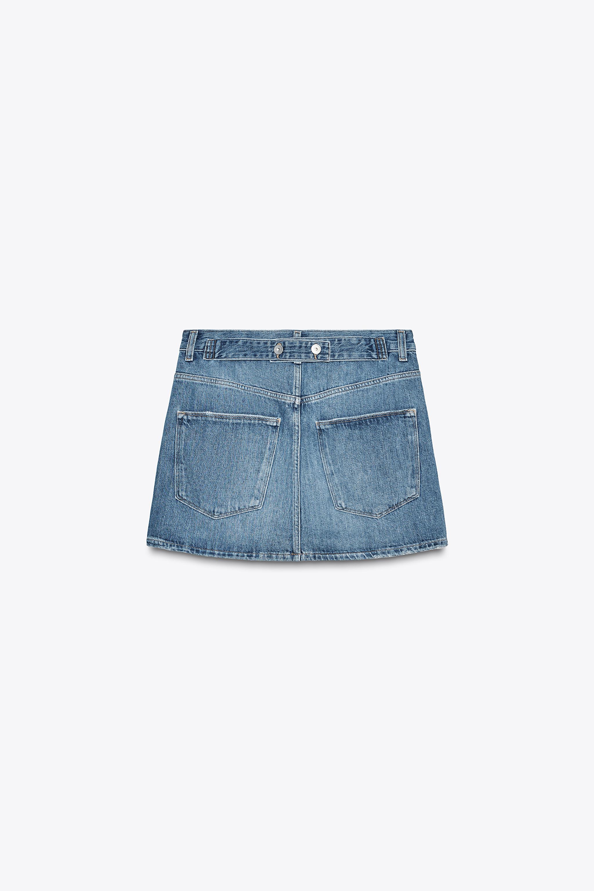 TRF DENIM MINI SKIRT - Navy blue | ZARA United States