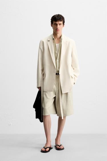 Zara TIE SUIT BLAZER - Sand