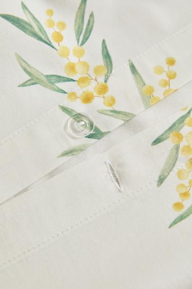 MIMOSA PRINT SATEEN DUVET COVER - Oyster-white by Zara