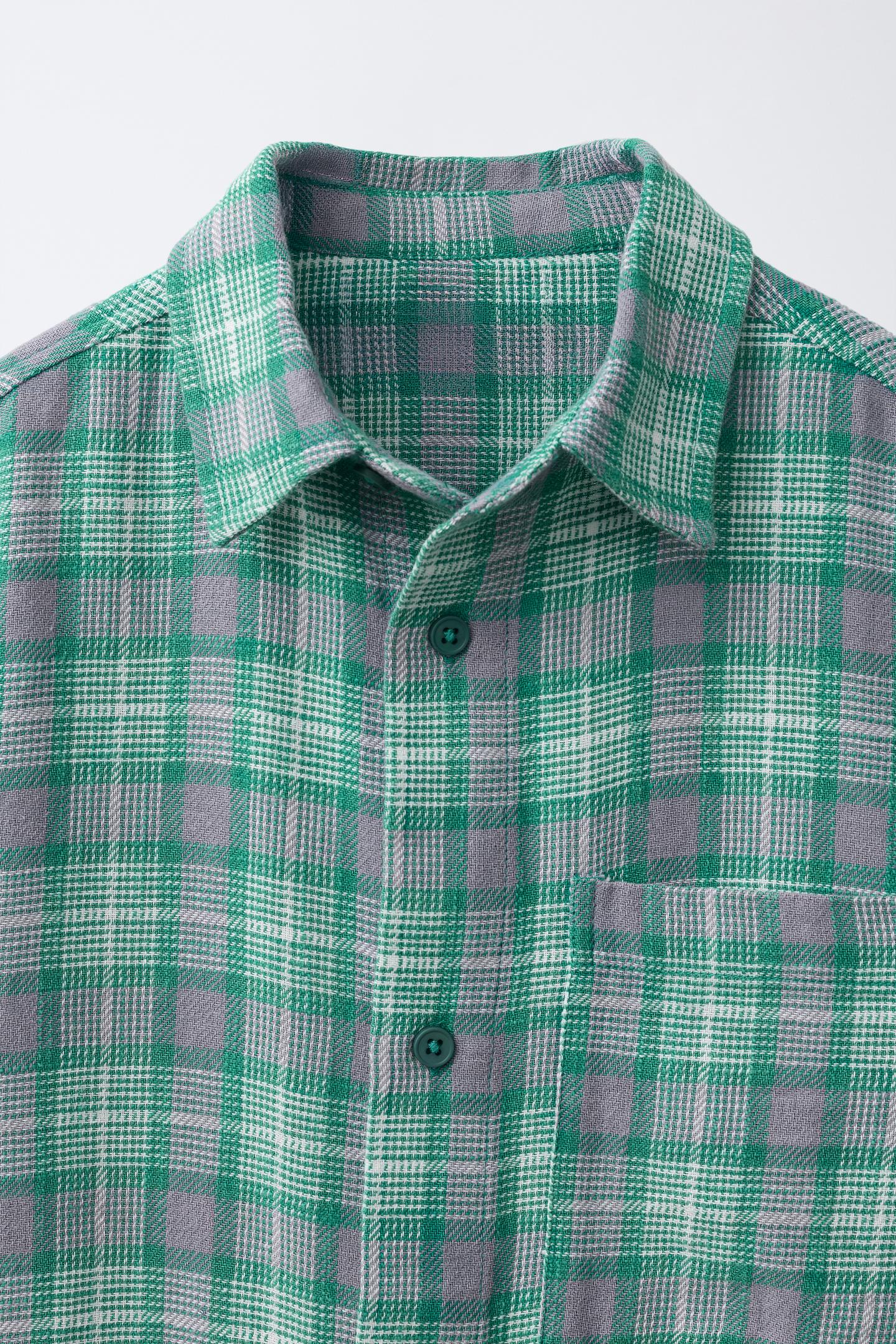 Детская рубашка Zara Plaid Print, цвет: Зелёный — фото 4