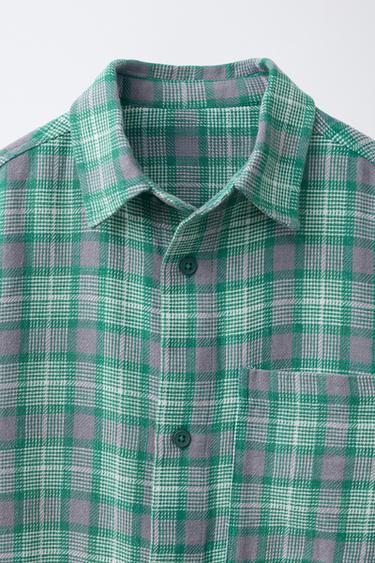 CHEMISE À IMPRIMÉ CARREAUX - Vert moyen de Zara - Image 2