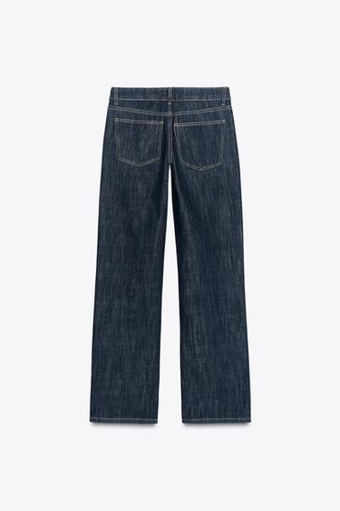 TRF LOW-RISE WIDE-LEG JEANS - Dark indigo by Zara