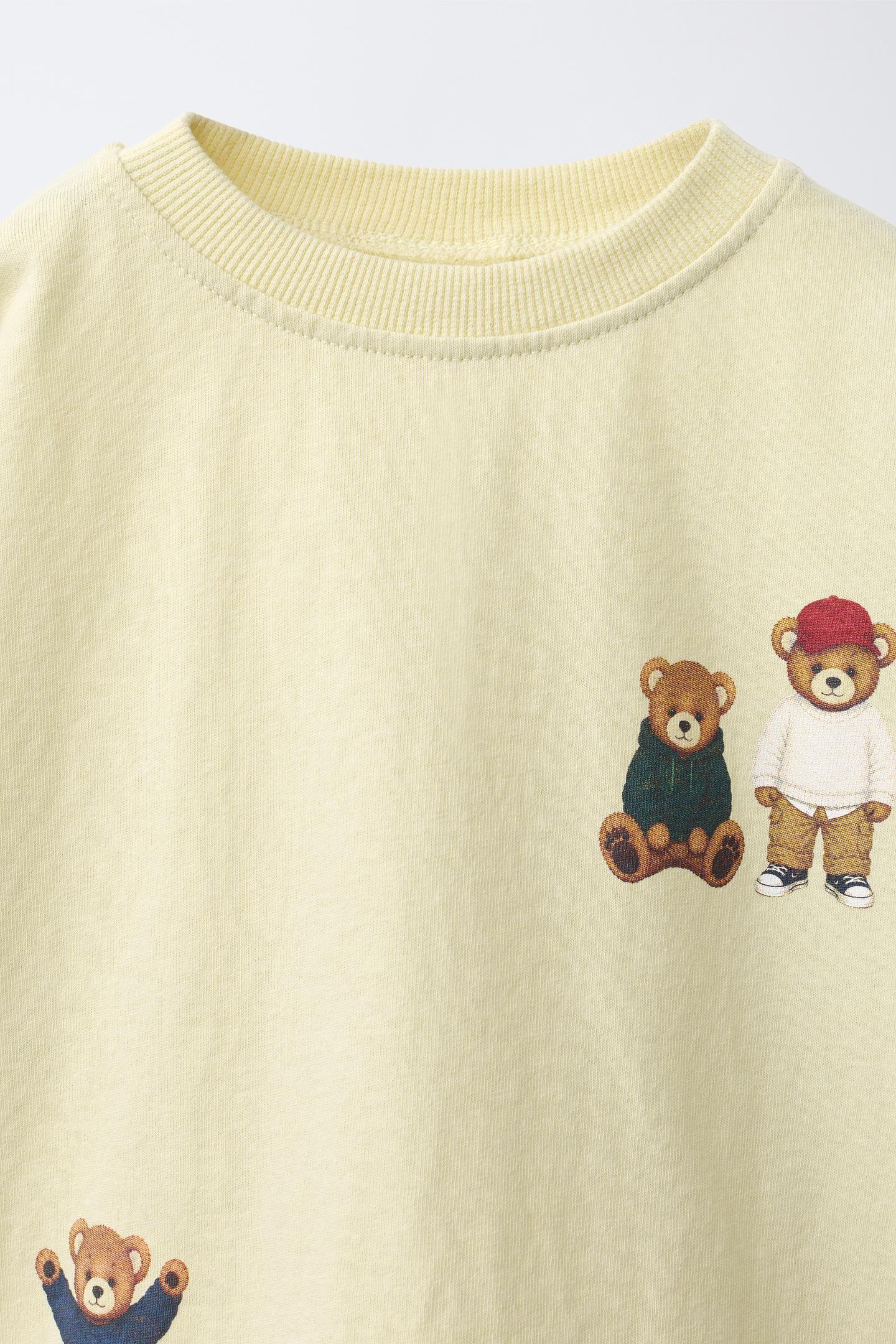 Детская футболка Zara Bear Print, цвет: Светлый жёлтый — фото 3