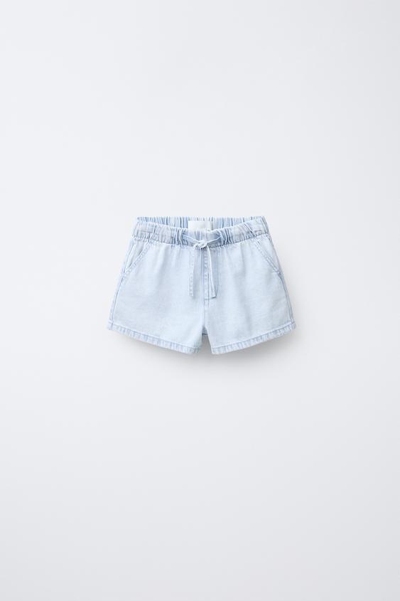 ELASTIC DENIM SHORTS