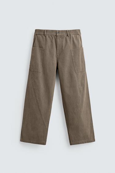 RELAXED FIT CARGO TROUSERS - Mink by Zara - Image 0